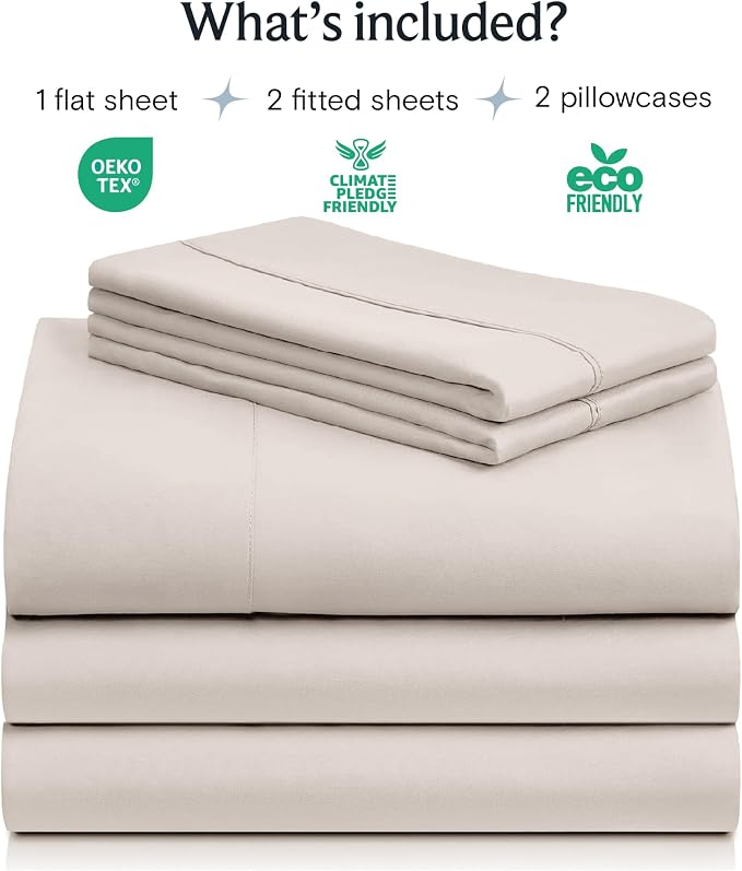 LuxClub 5 PC Sheet Set Bed Sheets Deep Pockets 16" Eco Friendly Wrinkle Free - Image 2