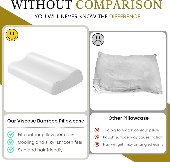 Cooling Contour Pillowcase- Rayon Derived from Bamboo Contour Cervical Neck - Image 2