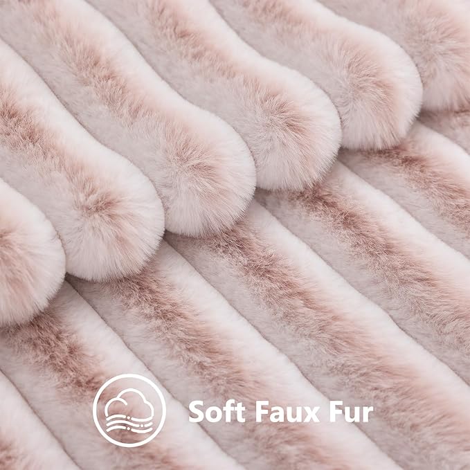 decorUhome Summer Cozy Faux Fur Throw Pillow Covers 16x16 Set of 2 Decorative - Image 3