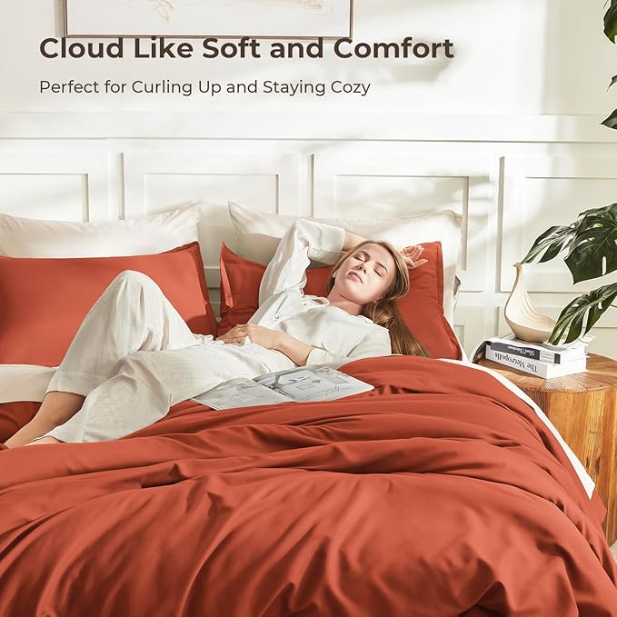 Litanika Burnt Orange California King Comforter Set - Image 2