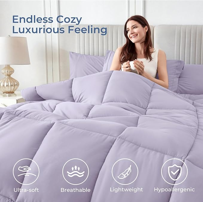 Sasttie King Size Comforter Set, 7 Pieces Bed in a Bag King, Complete Bedding - Image 2