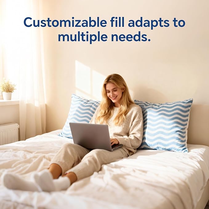 SLEEPDIARY Pillows Queen Size Set of 2 – Adjustable Shredded Memory Foam - Image 6
