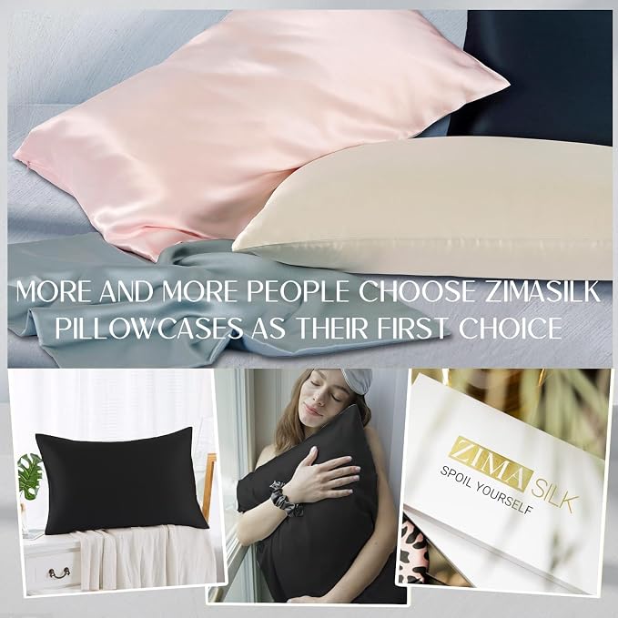 ZIMASILK 100% Pure Mulberry Silk Pillowcase 2 Pack, Soft and Smooth, Both Sides - Image 6