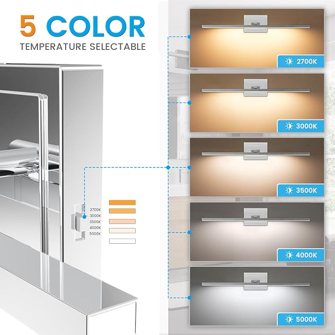 VOLISUN Modern Bathroom Vanity Light 31.5 inch, 18W Dimmable 5CCT Led Bathroom - Image 3