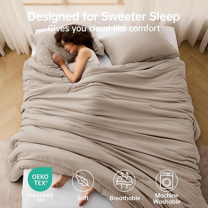 MUXHOMO King Size Comforter Set, All Season Ultra Soft Down Alternative Bedding - Image 2