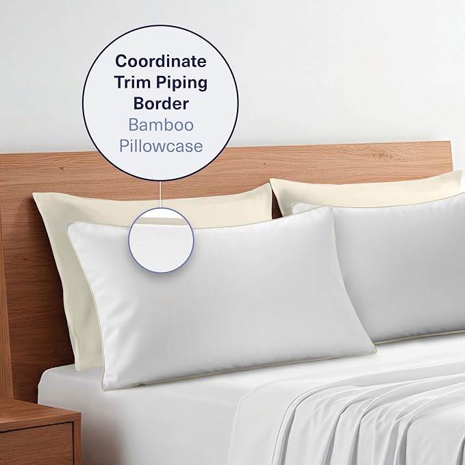Kickoff Viscose Bamboo Pillowcase, 100% Organic Hidden Zippered Viscose Bamboo - Image 6