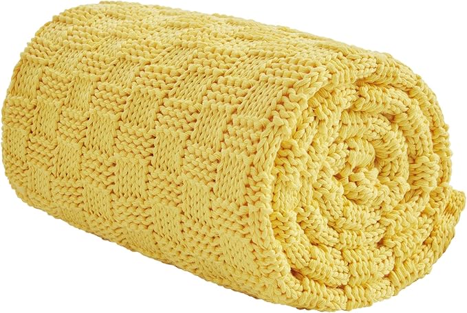 Knitted Weighted Blanket for Adult, No Beads Heavy Blanket 60” x 80'' 12lbs by Unknown