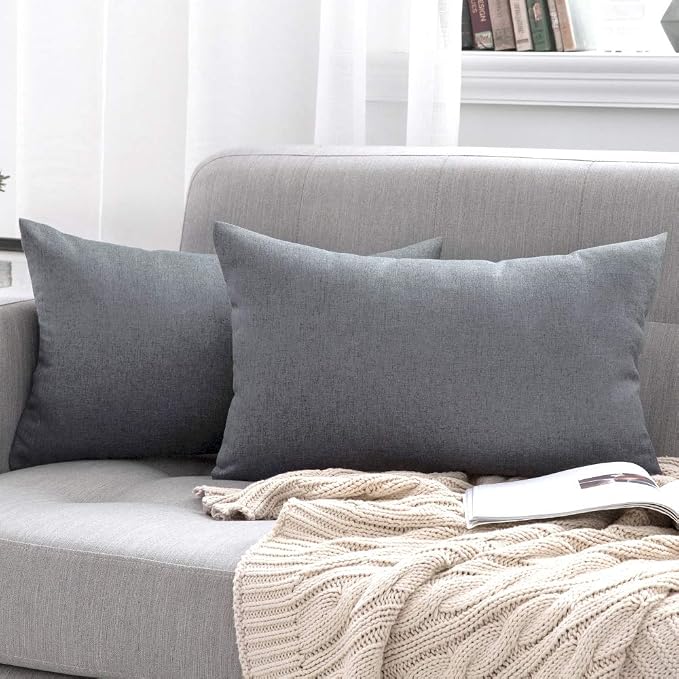 MIULEE Pack of 2 Decorative Outdoor Solid Waterproof Throw Pillow Covers Faux - Image 7