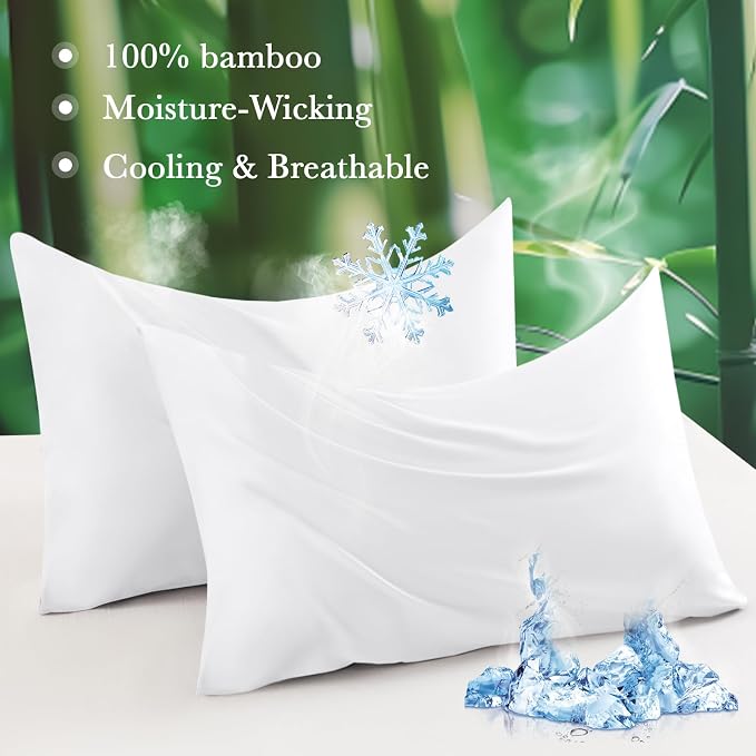 Curved Pillow Case King Size, Side Sleeper Pillow Cases Cover Cooling Rayon - Image 2