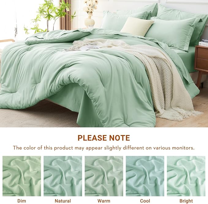 MUXHOMO 7 Pieces California King Comforter Set, Soft Bed in a Bag Cal King Size - Image 7