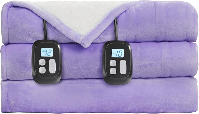 LaffyLo Electric Heated Blanket Queen Size 84 x 90, Dual Control, Fast Heating - Image 6