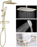 SonTiy Rain Shower Head with Handheld Spray and Shower Shelf Caddy, 12Inch High by SonTiy