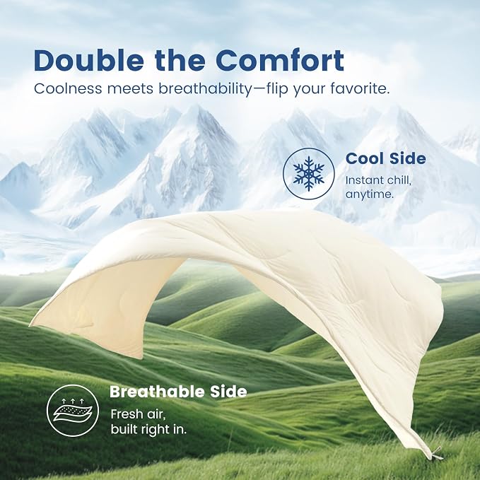 Cozy Bliss Cooling Comforter Cali King Size, Reversible Lightweight Cooling - Image 9