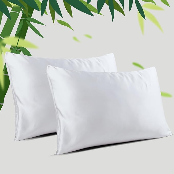Bamboo Viscose Zippered Pillow Cases Standard Size Set of 2, 400 Thread Count - Image 8
