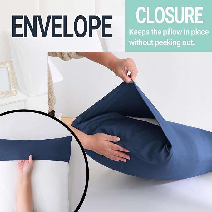 ZPECC Navy Pillow Cases King Size Set of 4, 20x36 Envelope Closure Pillowcases - Image 5