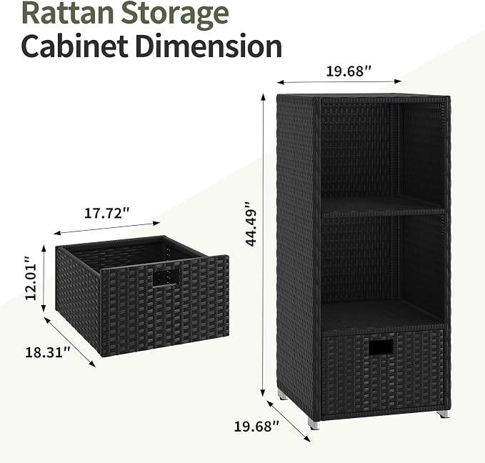 Rattan Outdoor Pool Towel Rack Cabinet, Wicker Pool Storage Bins Storage - Image 4