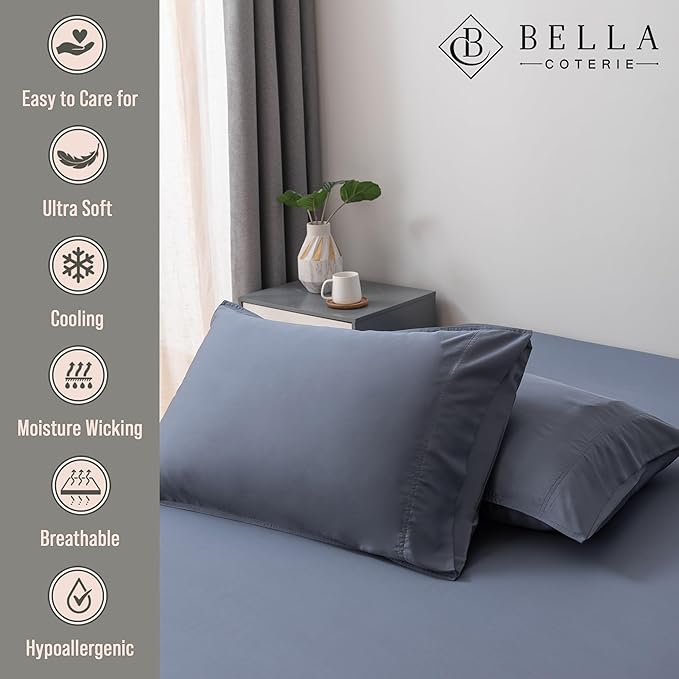 Bella Coterie | Luxury Bamboo Viscose Queen Size Pillowcase Set | 100% - Image 2
