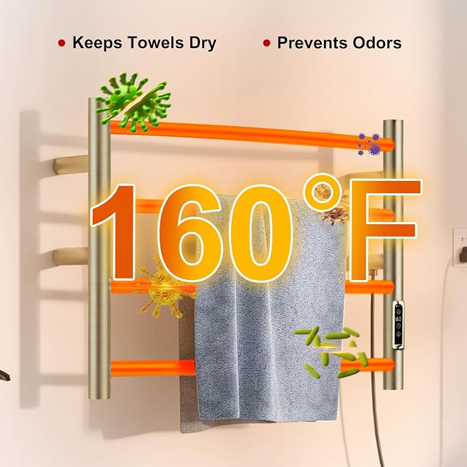Heated Towel Racks for Bathroom, Wall Mounted Electric Towel Warmer Racks - Image 3
