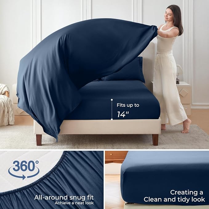 Sasttie Super King Comforter Set, 7 Pieces Extra Large Bed in a Bag, Complete - Image 4