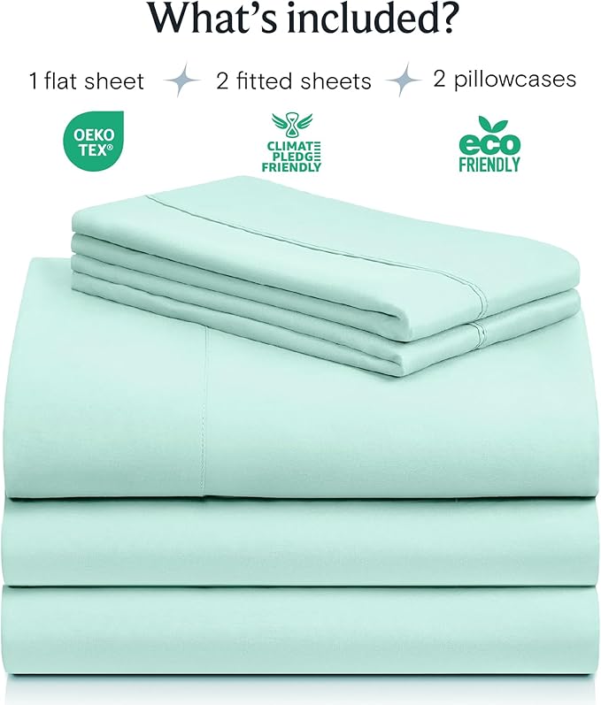 LuxClub 5 PC Sheet Set Bed Sheets Deep Pockets 16" Eco Friendly Wrinkle Free - Image 2