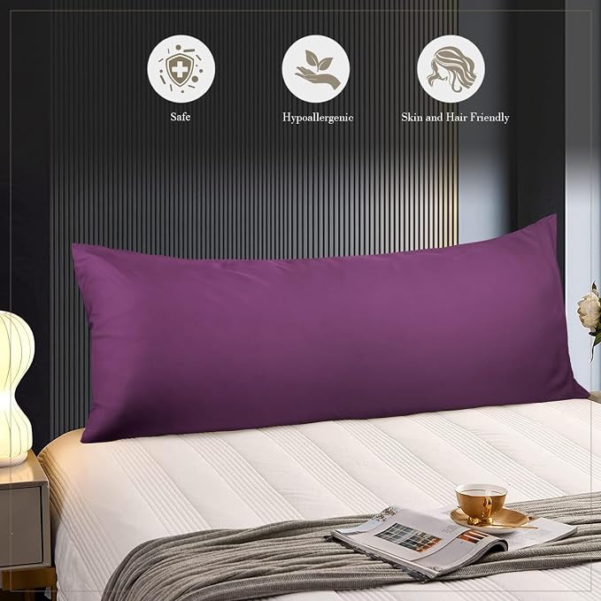 WishSmile Body Cooling Pillowcase Long Pillow Case Breathable Cool Silky Soft - Image 4