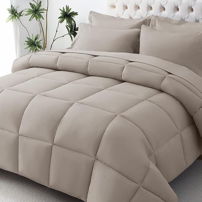 JOLLYVOGUE King Comforter Set, Ultra-Soft Bed in a Bag King Size 7 Pieces by JOLLYVOGUE