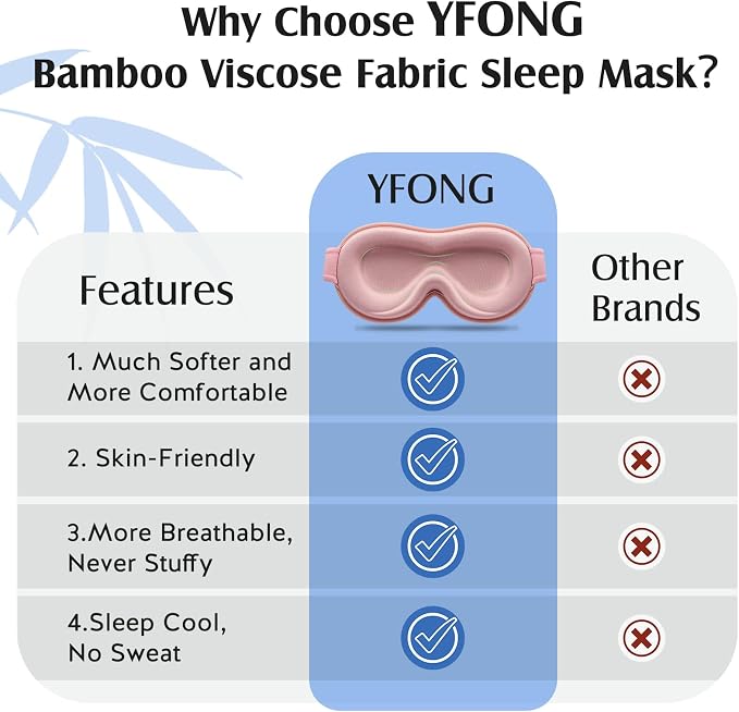 YFONG Sleep Mask for Lash Extensions, Bamboo Viscose & 100% Blackout Eye Mask - Image 5
