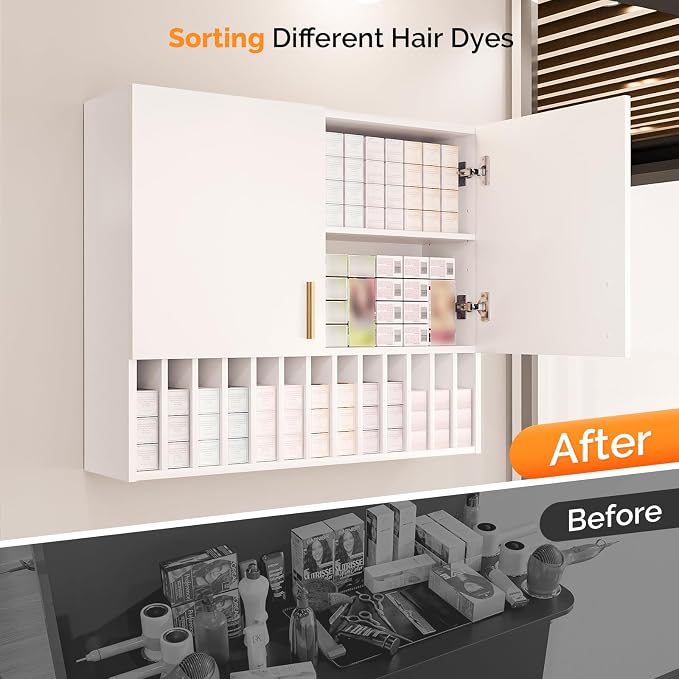 OmySalon Hair Color Organizer Rack, Salon Hair Color Tube Storage Cabinet - Image 5