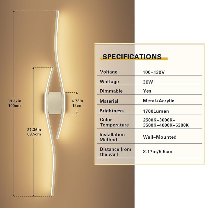 Joossnwell Brushed Nickel Vanity Light - Image 4