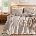 LBRO2M 100% France Linen Duvet Cover Set Cal King Size 3 Pcs Natural Flax by LBRO2MBedding