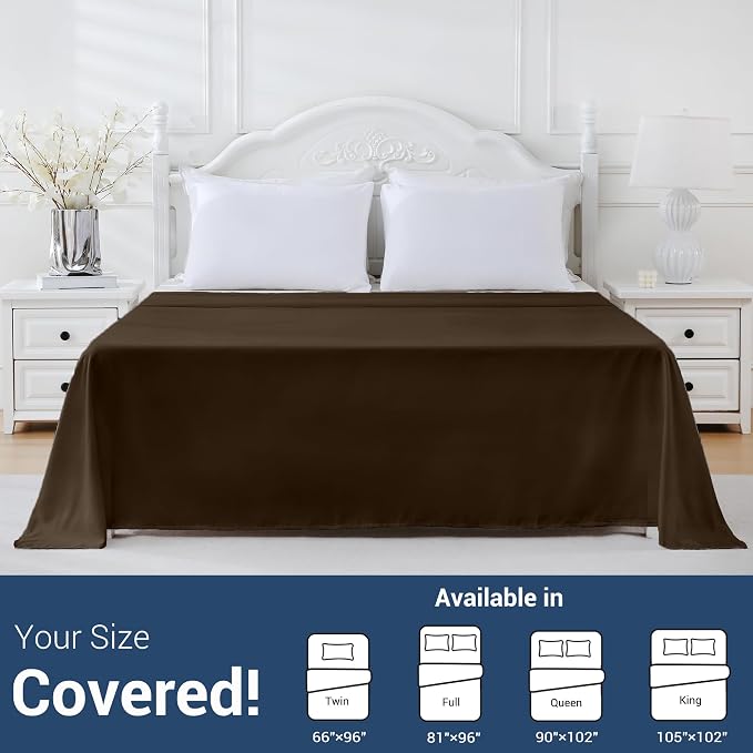 King Flat Sheet Only, 1 Pack Top Bed Sheets, Soft Breathable Brushed Microfiber - Image 5