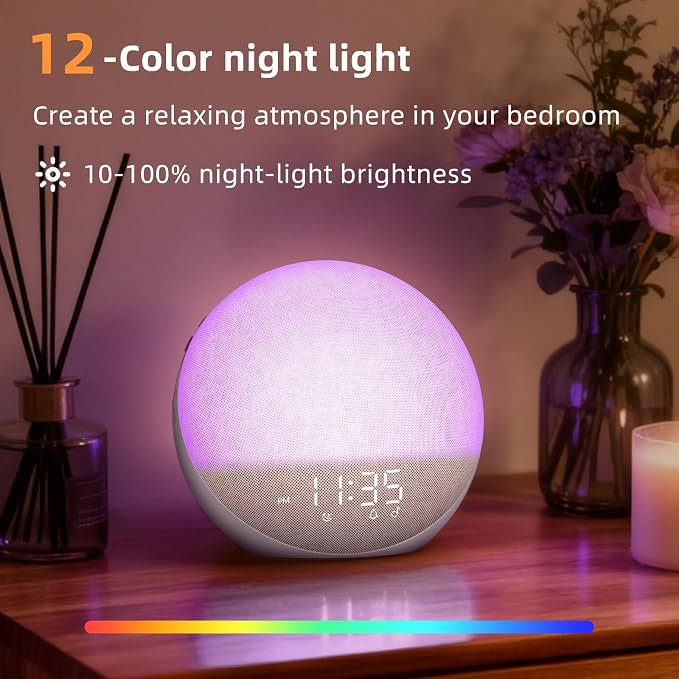 Sunrise Alarm Clock White Noise Machine: Natural Wake Up Light - Image 9