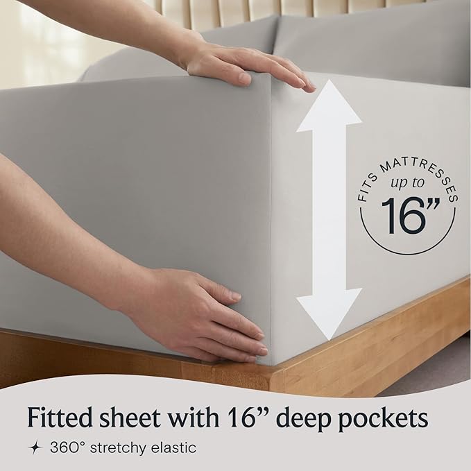 LuxClub 4 PC Queen Sheet Set, Breathable Luxury Bed Sheets, Deep Pockets 18" - Image 6
