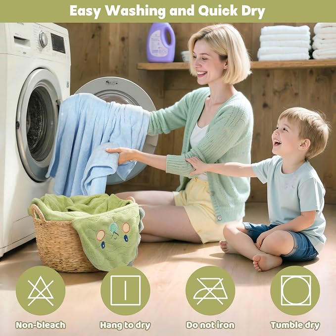 6 PCS Toddler Bath Towel Set for Boy Girl 0-5 Year, Ultra Soft Gifts for Infant - Image 7