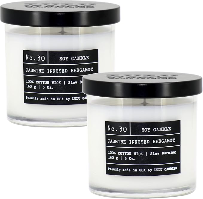 Lulu Candles | Jasmine Infused Bergamot | Luxury Scented Soy Jar Candle | Hand by LULUCANDLES