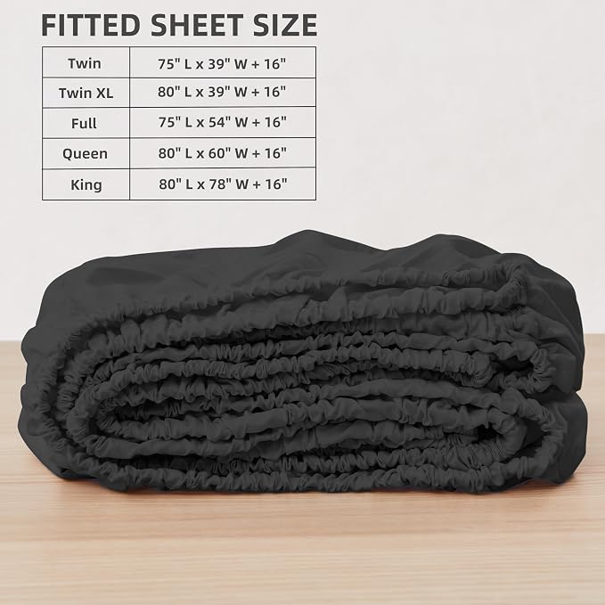 HBHLFZ Full Fitted Sheet Only, Soft Breathable Bottom Sheet - Image 2