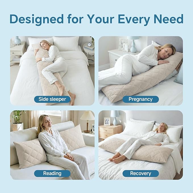 BEDELITE Cooling Body Pillow for Adults, Creative Ultra Soft Cool-Touch Quilted - Image 5