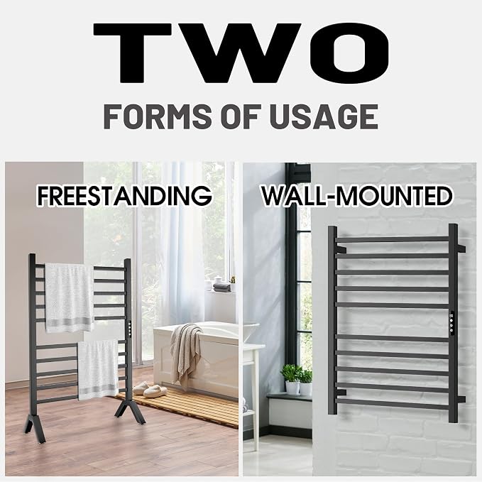 Poloma Wall Mounted & Freestanding Towel Warmer Rack - Image 4