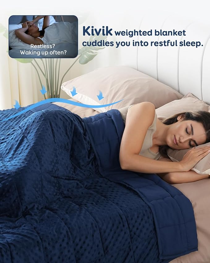 Kivik Weighted Blanket 12 lbs for Adults, Minky Dot Heavy Blankets, Microfiber - Image 2