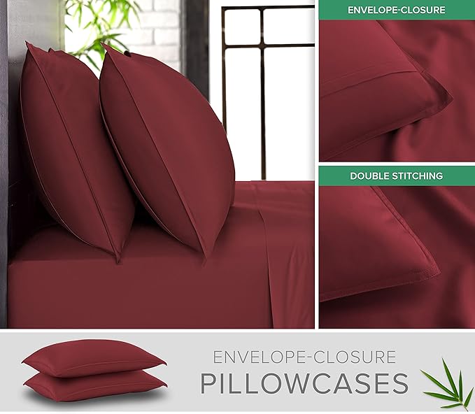 King Pillowcases by Pure Bamboo, Genuine 100% Organic Viscose Derived from - Image 2