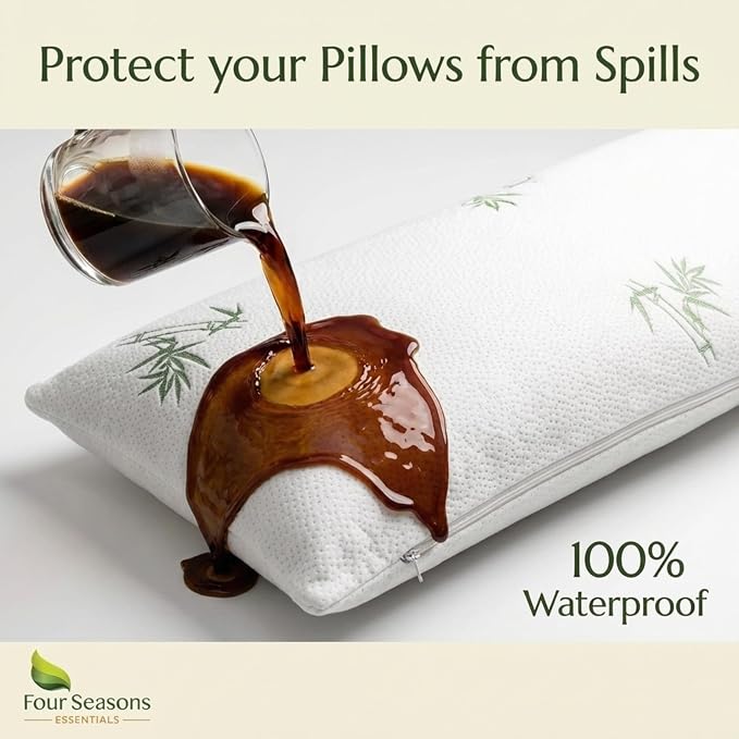 Four Seasons Essentials Body Size Waterproof Pillow Protector - Image 4