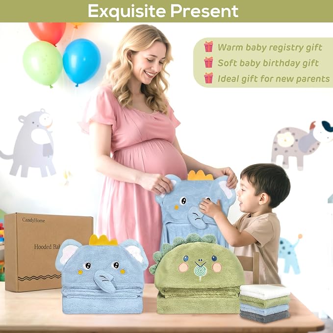 6 PCS Toddler Bath Towel Set for Boy Girl 0-5 Year, Ultra Soft Gifts for Infant - Image 9