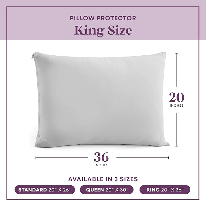 CirclesHome Pillow Protectors 4 Pack King Zippered - Image 6
