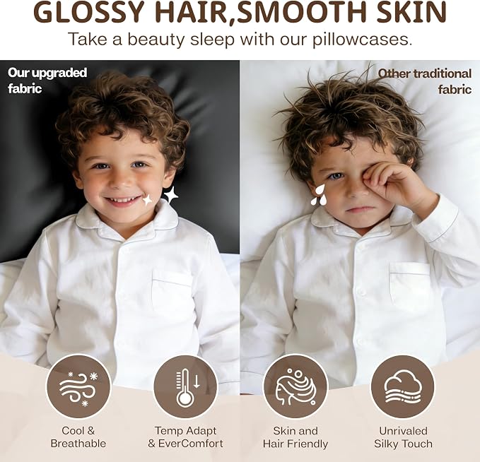 MR&HM Breathable Toddler Pillowcase 13"x18" Travel Pillow Case Set of 2 - Image 4