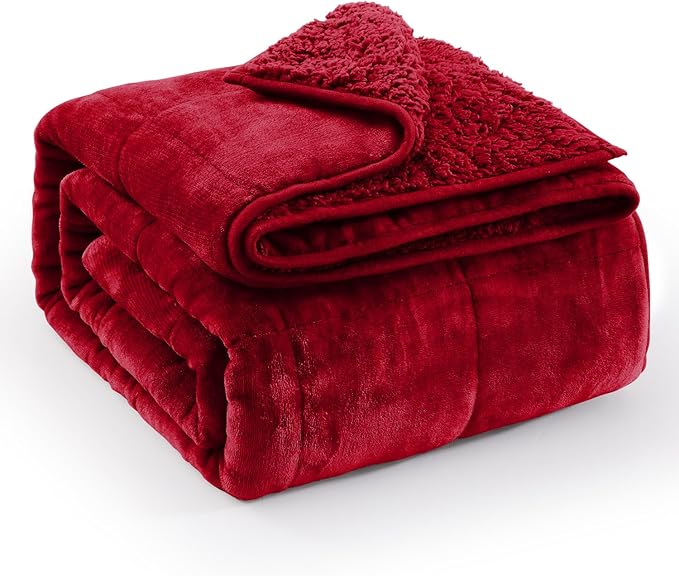Super Fuzzy Soft Sherpa Fleece Weighted Blanket, 20 lbs Dual Sided Fluffy Heavy by EazfyPro