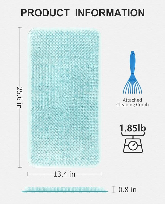 OTHWAY Non Slip Grassy Bathtub Mat : 25.6X13.4 inches Sturdy But Soft Bath - Image 4
