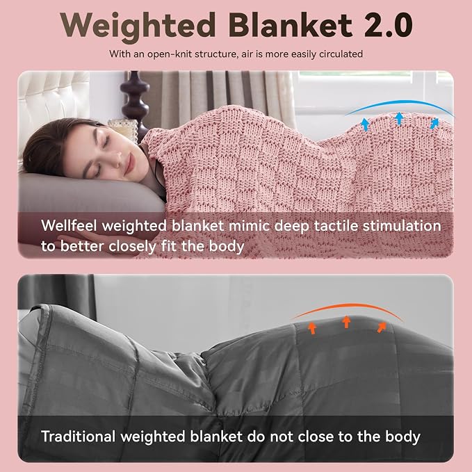 Knitted Weighted Blanket Adult, No Beads Heavy Blanket 60” x 80'' 20lbs - Image 8