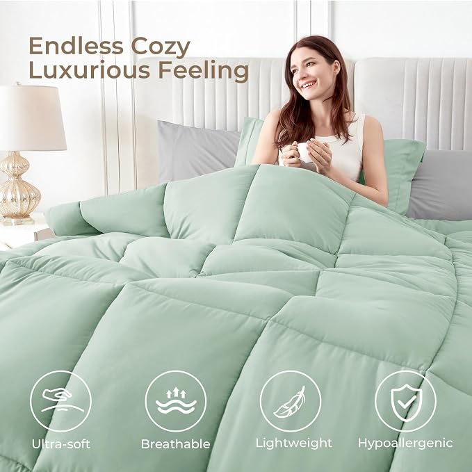 Sasttie King Size Comforter Set, 7 Pieces Bed in a Bag King, Complete Bedding - Image 2