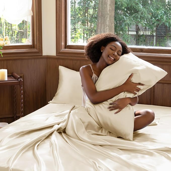 CozyLux Satin Sheets King Size Sheet Set - Image 7