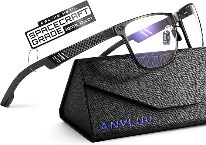 ANYLUV Blue Light Blocking Glasses Men Computer Gaming Glasses Lightweight by ANYLUV